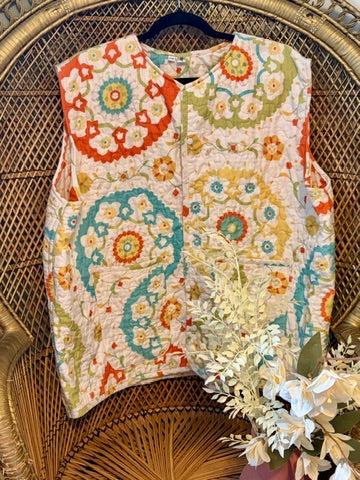 Bright Floral Vest