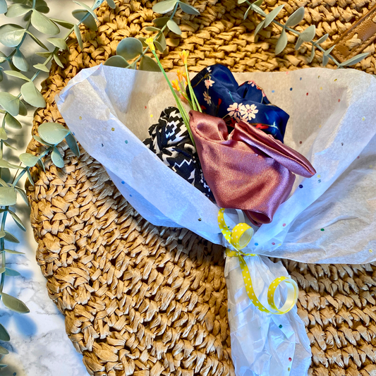 Seasonal scrunchie bouquet